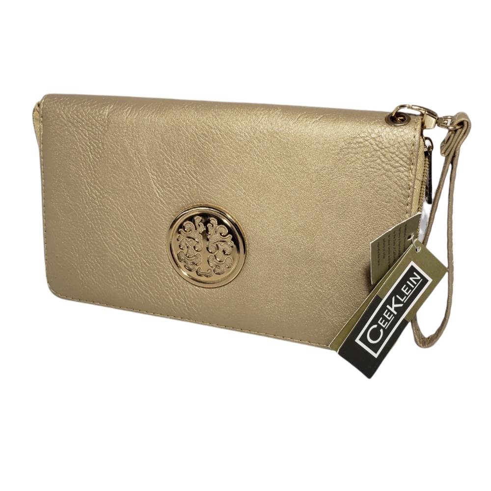 Cee Klein Gold Clutch/wristlet NWT